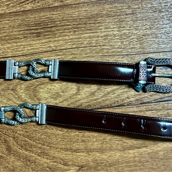 Brighton • 1996 • Medium • Brown Leather • Silver Metal Chain • Western • Belt - Picture 11 of 16